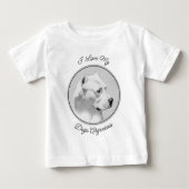 T-shirt Pour Bébé Tableau Dogo Argentino - Art Chien original (Devant)