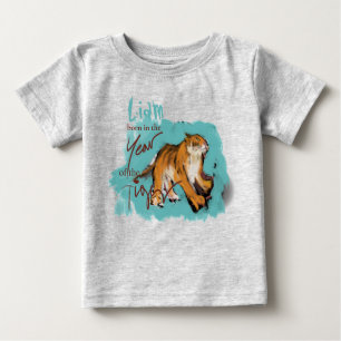 T-shirt Pour Bébé Tableau original Tigre chinois Année Nouveau bébé