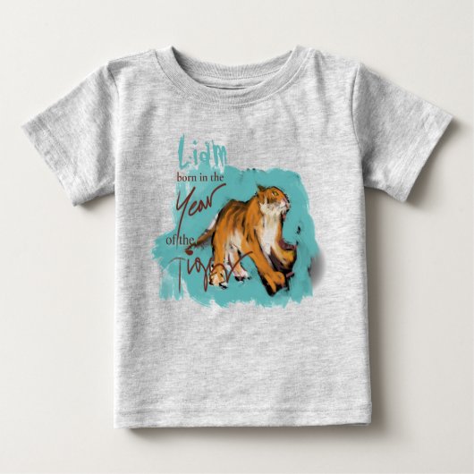 T-shirt Pour Bébé Tableau original Tigre chinois Année Nouveau bébé  (Devant)