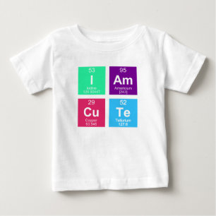 T-shirt Pour Bébé Tableau périodique chimique des éléments: IAmCu