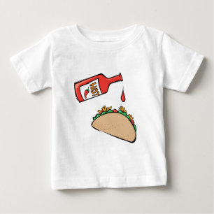 T-shirt Pour Bébé Taco et sauce chaude