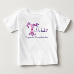 T-shirt Pour Bébé Tahlulah filles nom et sens T monogramme vêtements
