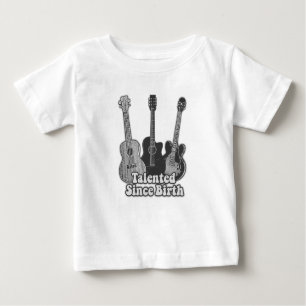 T-shirt Pour Bébé Talentueux depuis la naissance. vintage guitare no