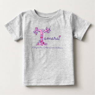T-shirt Pour Bébé Tamara filles nom et sens T monogramme vêtements