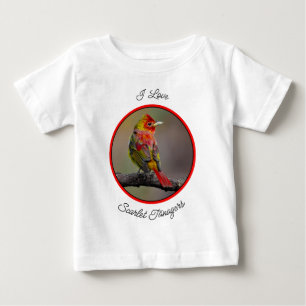T-shirt Pour Bébé Tangara écarlate en mue - Photographie originale
