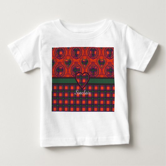 T-shirt Pour Bébé Tartan d'écossais de plaid de clan de Sinclair (Devant)
