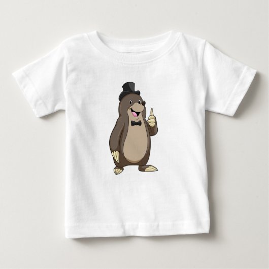 T-shirt Pour Bébé Taupe comme marié avec cravate (Devant)