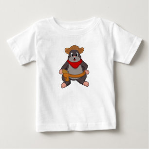 T-shirt Pour Bébé Taupe en Cowboy