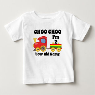 T-shirt Pour Bébé Tchou Tchou J'ai 2 Ans Train Enfants Cadeau d'anni