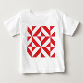 T-shirt Pour Bébé Tchry Red Geometric Deco Cube Pattern (Devant)