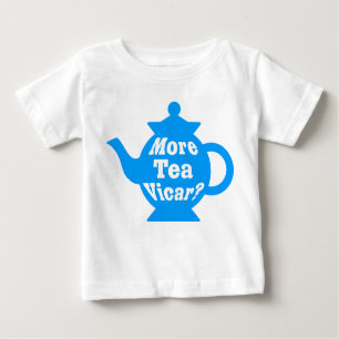 T-shirt Pour Bébé Teapot - Plus de thé Vicar ? - Bleu moyen et blanc