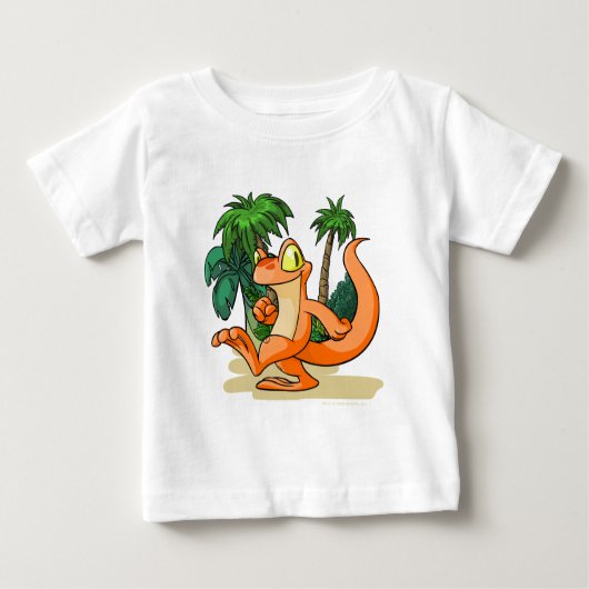 T-shirt Pour Bébé Techo orange sur une recherche d'île de mystère (Devant)