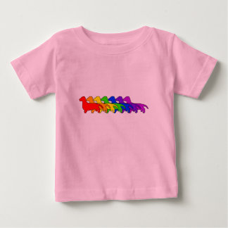 T-shirt Pour Bébé Teckel d'arc-en-ciel