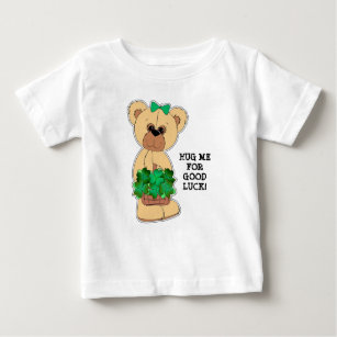 T-shirt Pour Bébé Teddy Bear avec Shamrock St.Patrick's Day Baby