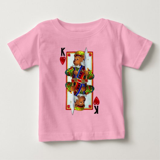 T-shirt Pour Bébé Teddy Bear Roi des Coeurs (Devant)
