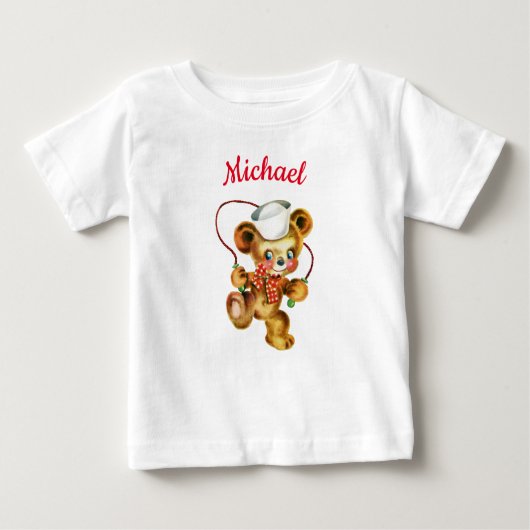 T-shirt Pour Bébé Teddy Bear saut Rope nom personnalisé (Devant)