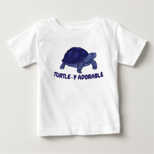 T-shirt Pour Bébé Tee bébé tortue adorable bleu