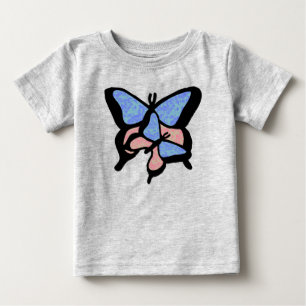 T-shirt Pour Bébé Tee bébé/tout-petit Papillons Bleus & Roses
