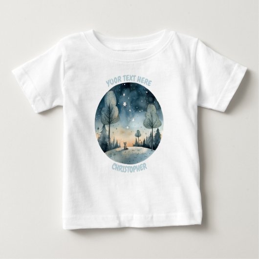 T-shirt Pour Bébé Tee de nuit personnalisée (Devant)