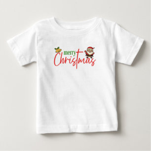 T-shirt Pour Bébé Tee-shirt avec un Père Noël mignon pour Noël