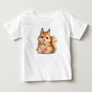 T-shirt Pour Bébé Tee-shirt en jersey fin pour bébé écureuil mignon