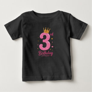 T-shirt Pour Bébé Tee-shirt pour tout-petit pour 3e anniversaire Cou
