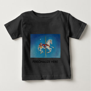 T-shirt Pour Bébé Tee - shirts - Cheval de carrousel rouge, blanc et