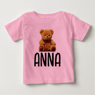 T-shirt Pour Bébé TEE-shirts pour fillettes OURSON EN PELUCHE & NOM