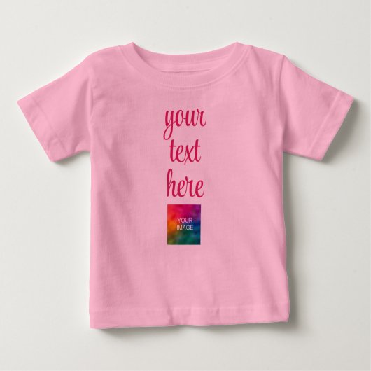T-shirt Pour Bébé Télécharger votre image Ajouter un Modèle de texte (Devant)