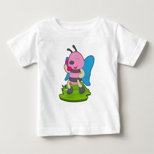 T-shirt Pour Bébé Téléphone Papillon (Devant)