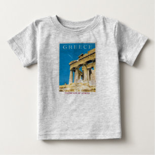 T-shirt Pour Bébé Temple du Parthénon de la Grèce Vintage voyage Ath