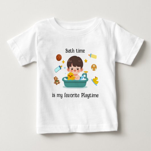 T-shirt Pour Bébé Temps de bain bébé avec jouets (Devant)