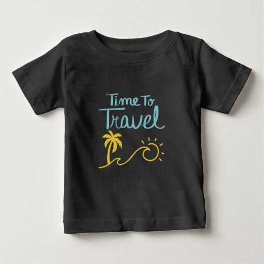 T-shirt Pour Bébé Temps De Voyage Plage (Devant)