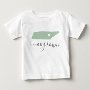T-shirt Pour Bébé Tennessee Maison cultivée   Carte d'état des coule