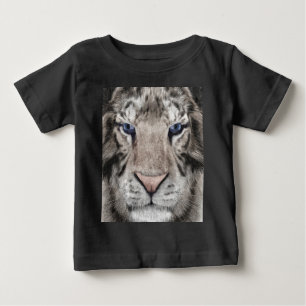 T-shirt Pour Bébé Tête de Tigre Blanc Esthétique Faunique