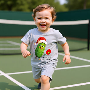 T-shirt Pour Bébé Texte personnalisé Père Noël Pickleball Rally
