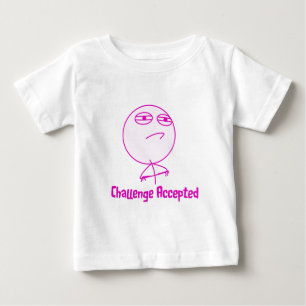 T-shirt Pour Bébé Texte rose et blanc admis par défi