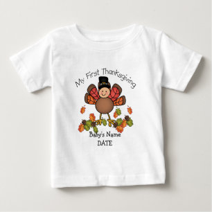 T-shirt Pour Bébé Thanksgiving de la Turquie de bébé le premier