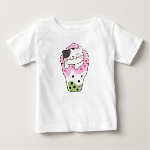 T-shirt Pour Bébé Thé à bulles de chat