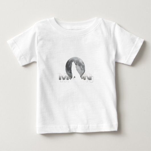 T-shirt Pour Bébé the wolf`s cry under the full moon (Devant)