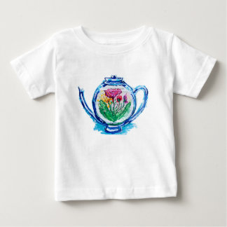 T-shirt Pour Bébé Théière à fleurs