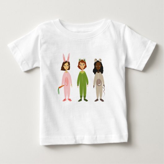T-shirt Pour Bébé Thème amis pyjama de filles mignonnes (Devant)