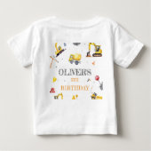 T-shirt Pour Bébé Thème de construction Garçon fête d'anniversaire (Dos)