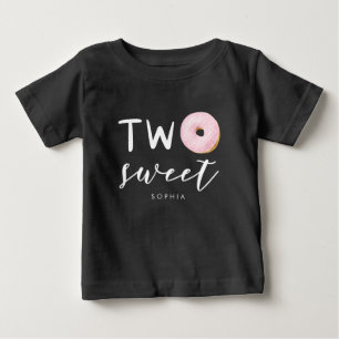 T-shirt Pour Bébé Thème de deux beignes sucrées 2ème fête d'annivers