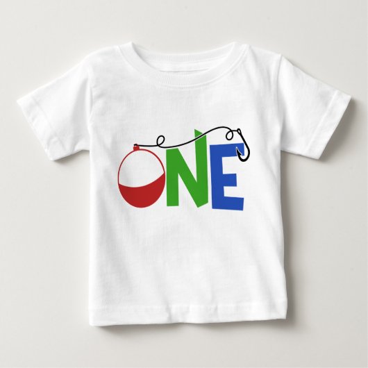 T-shirt Pour Bébé Thème de pêche 1er anniversaire (Devant)