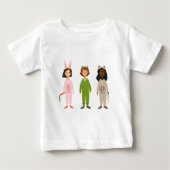 T-shirt Pour Bébé Thème des amies en pyjama pour filles mignonnes (Devant)