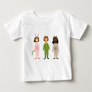 T-shirt Pour Bébé Thème des amies en pyjama pour filles mignonnes