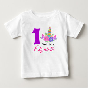 T-shirt pour bébé thème licorne pour le 1er annive