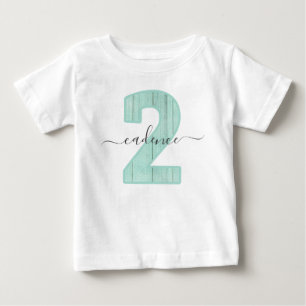 T-shirt Pour Bébé Thème pois à la menthe personnalisé avec prénom po