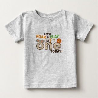 T-shirt Pour Bébé thème zoo / jungle Chemise de 1er anniversaire